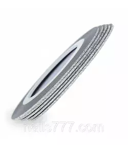 Сахарная лента для декора ногтей - Серебро 2 мм