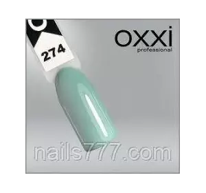 Гель лак Oxxi №274 светлый пастельно-зеленый, эмаль 10мл