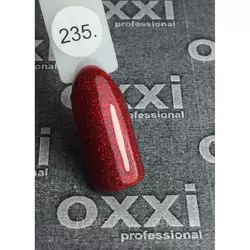 Гель лак Oxxi №235 (красный, глиттерный) 8мл