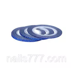 Сахарная лента для декора ногтей - Голубая 2 мм