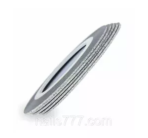 Сахарная лента для декора ногтей - Серебро 2 мм