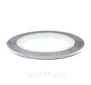 Сахарная лента для декора ногтей - Серебро 1 мм