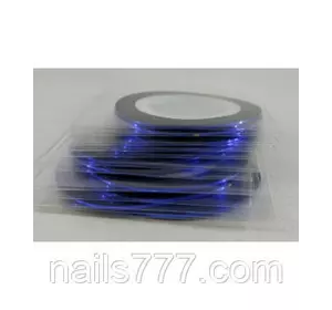 Лента для дизайна ногтей, синяя голографическая